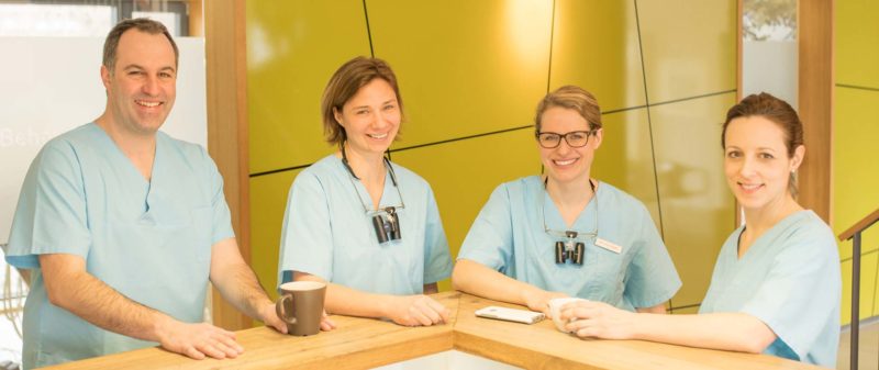 Freundliches Zahnarzt-Team in der Praxis Hollfeld.